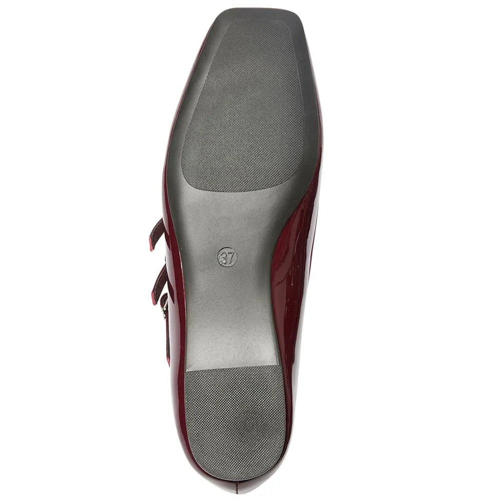 Millie Flat in Wine Patent