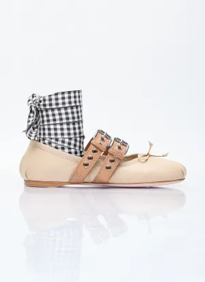 Miu Miu Ballerina Flats With Buckle Straps