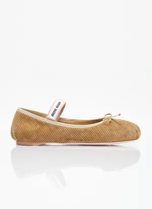Miu Miu Corduroy Balletina Flats