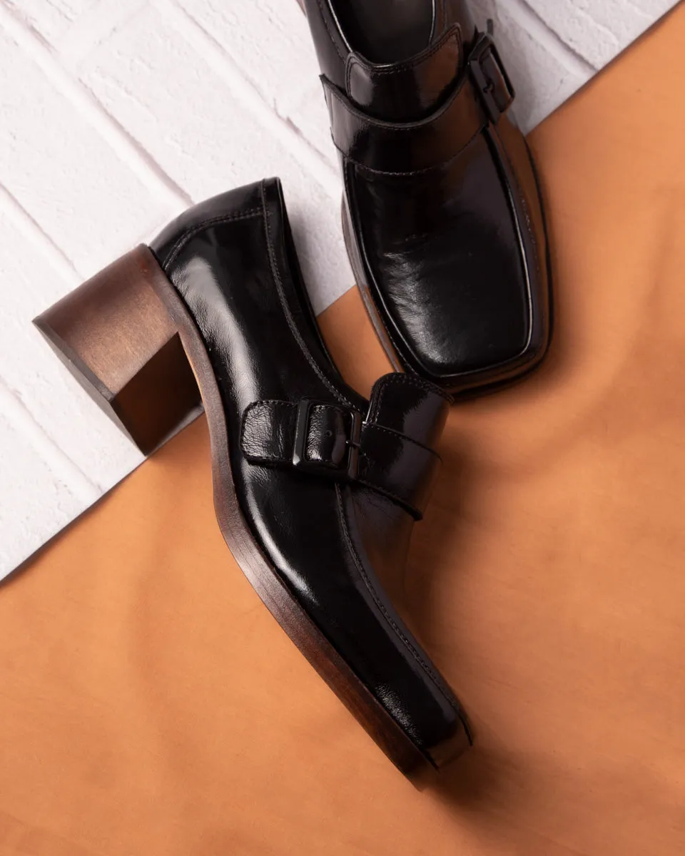 Moccasin High Heel Frida 7456 Black