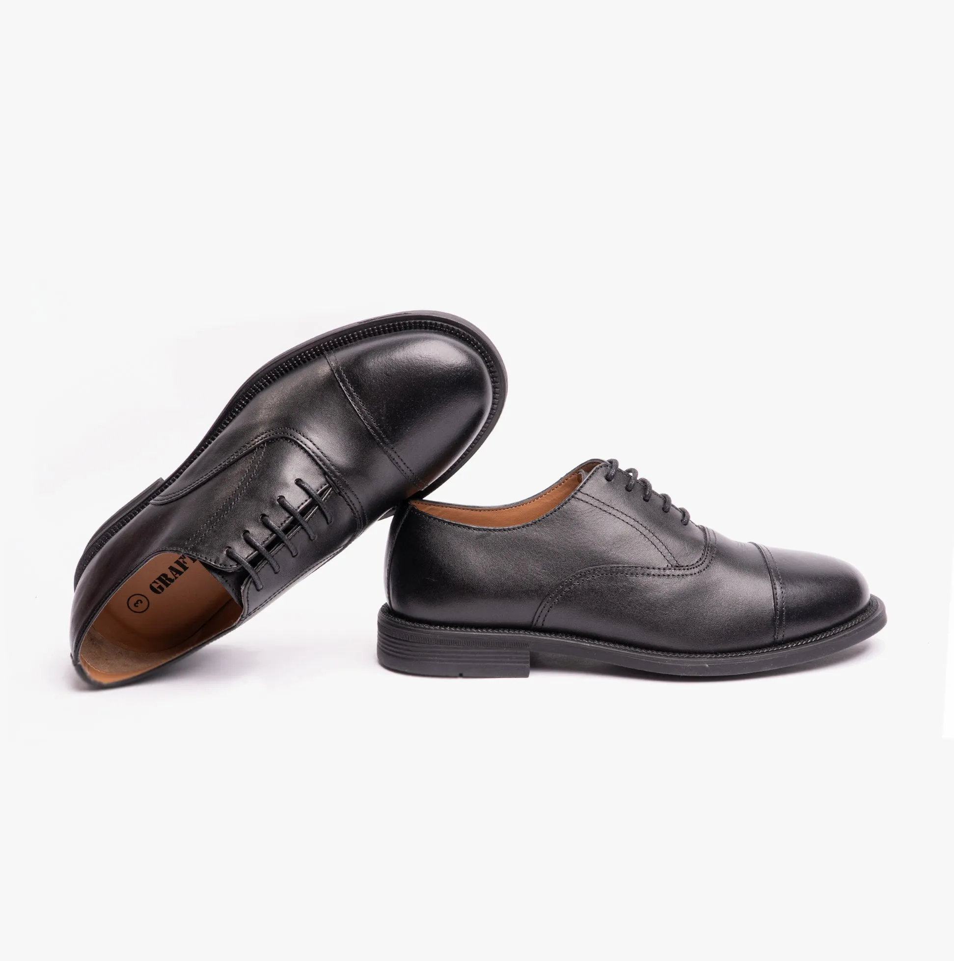 MORGAN XM620A Unisex Leather Oxford Shoes Black