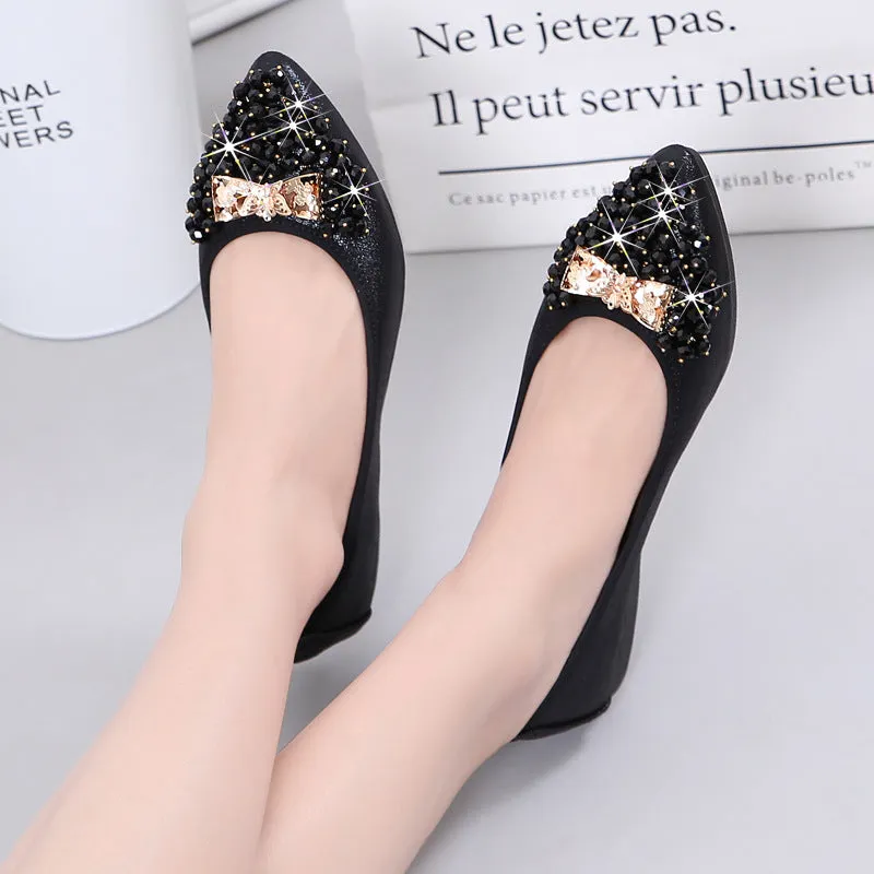Nanccy  Casual Comfort Dressy Flats For Wedding Bling Diamonds Bridal Shoes