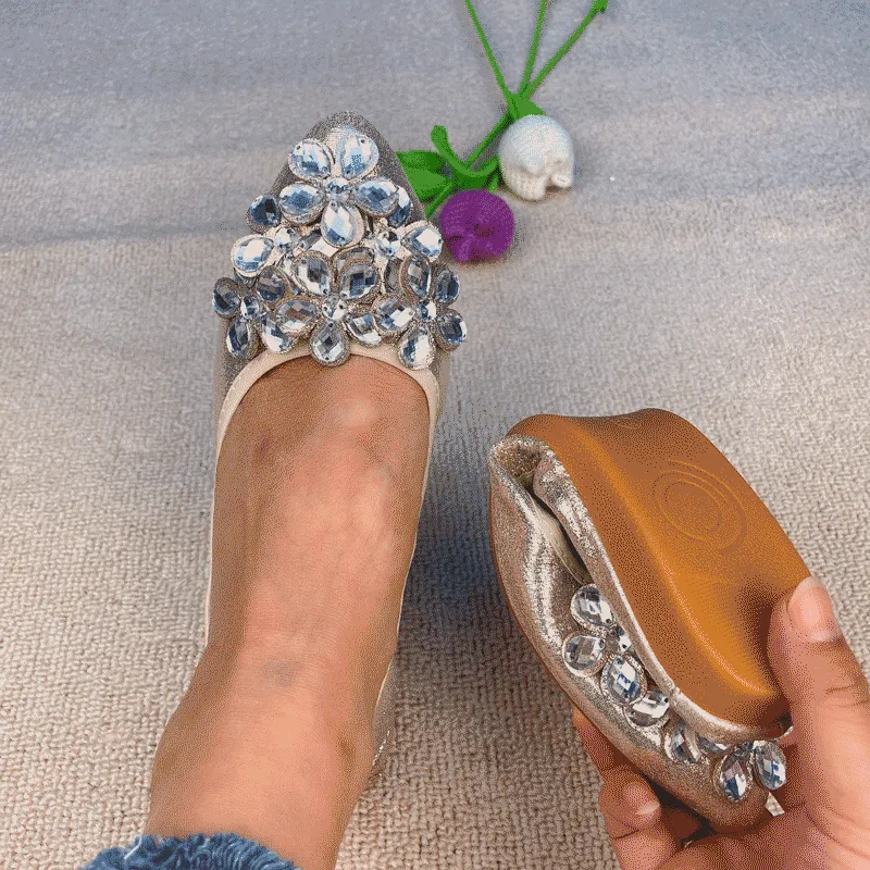 Nanccy  Casual Comfort Dressy Flats For Wedding Bling Diamonds Bridal Shoes