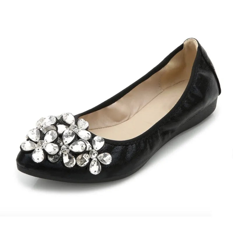 Nanccy  Casual Comfort Dressy Flats For Wedding Bling Diamonds Bridal Shoes