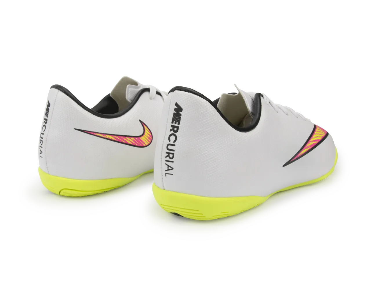 Nike Kids Mercurial Victory V Indoor Soccer Shoes White/Volt/Hyper Pink