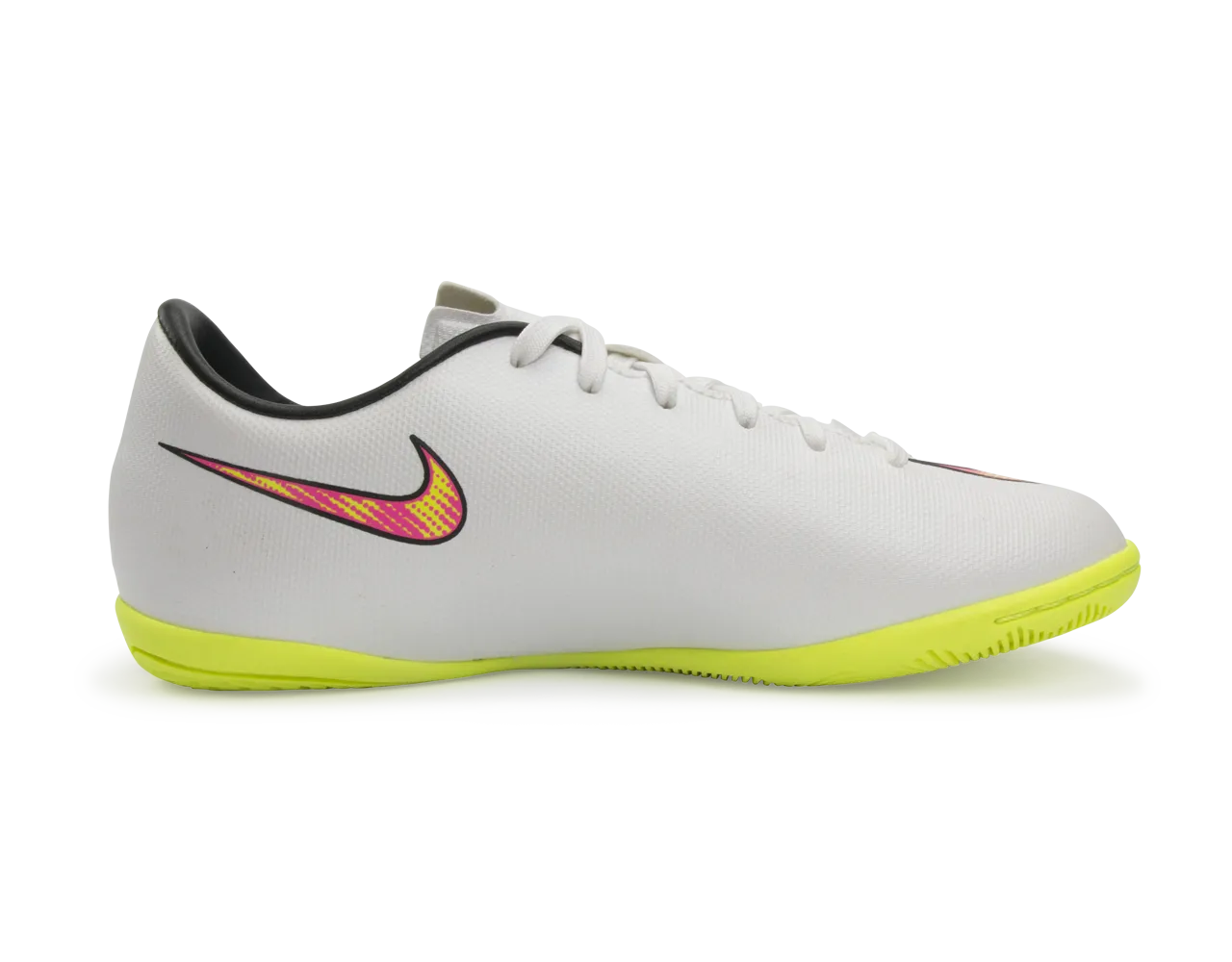 Nike Kids Mercurial Victory V Indoor Soccer Shoes White/Volt/Hyper Pink