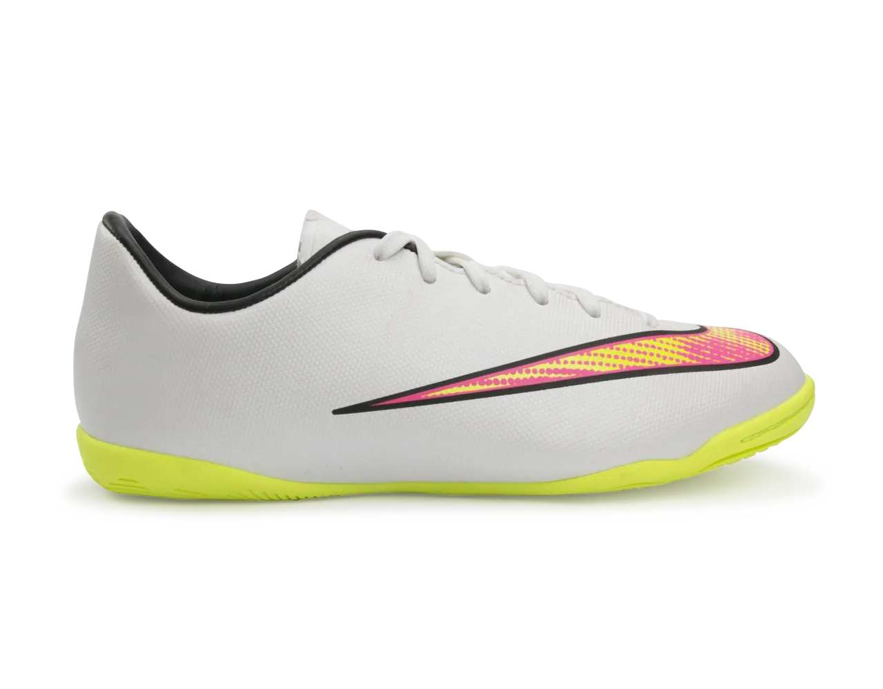 Nike Kids Mercurial Victory V Indoor Soccer Shoes White/Volt/Hyper Pink