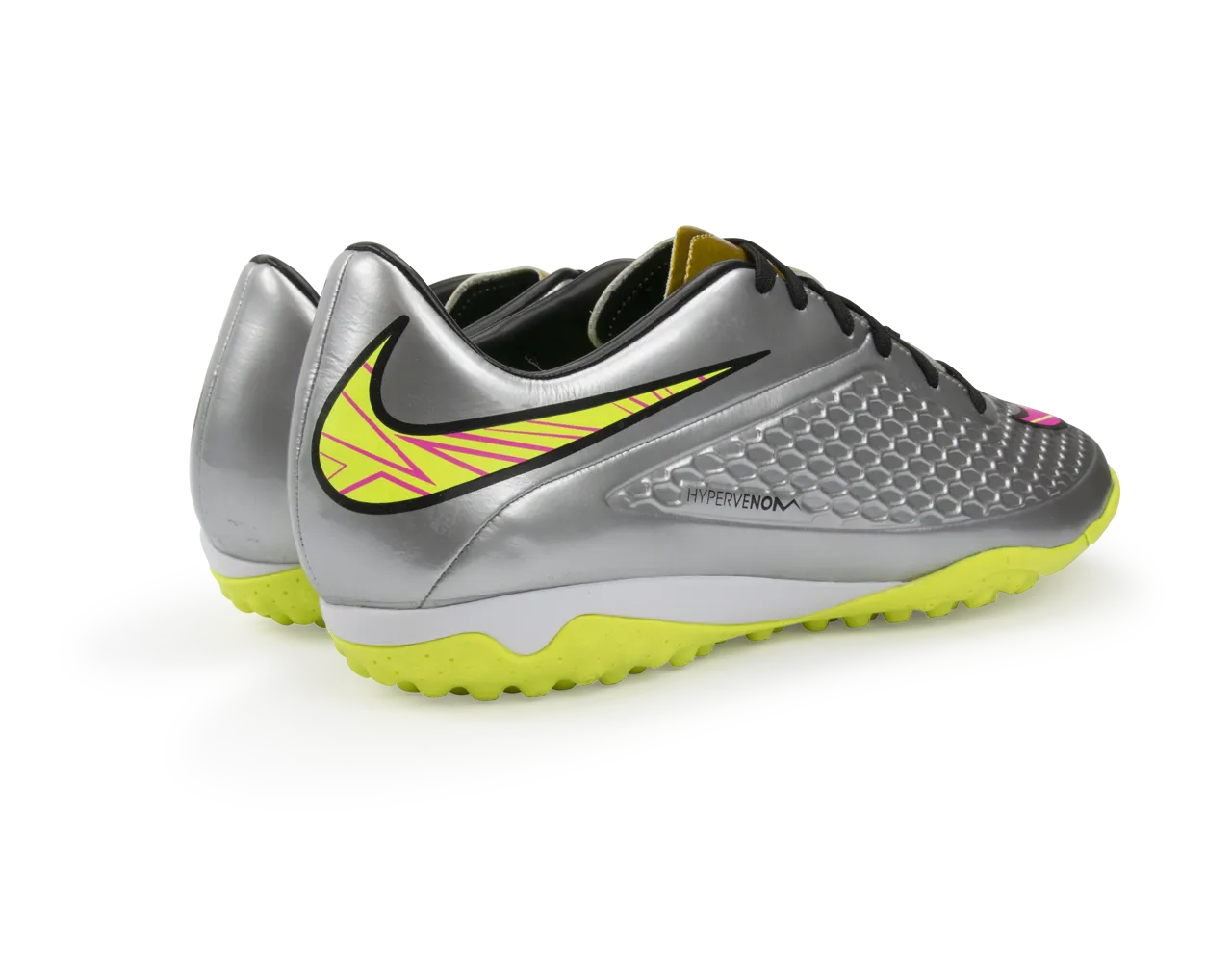 Nike Men's Hypervenom Phelon Turf Soccer Shoes Chrome/Hyper Pink/Metalic Gold