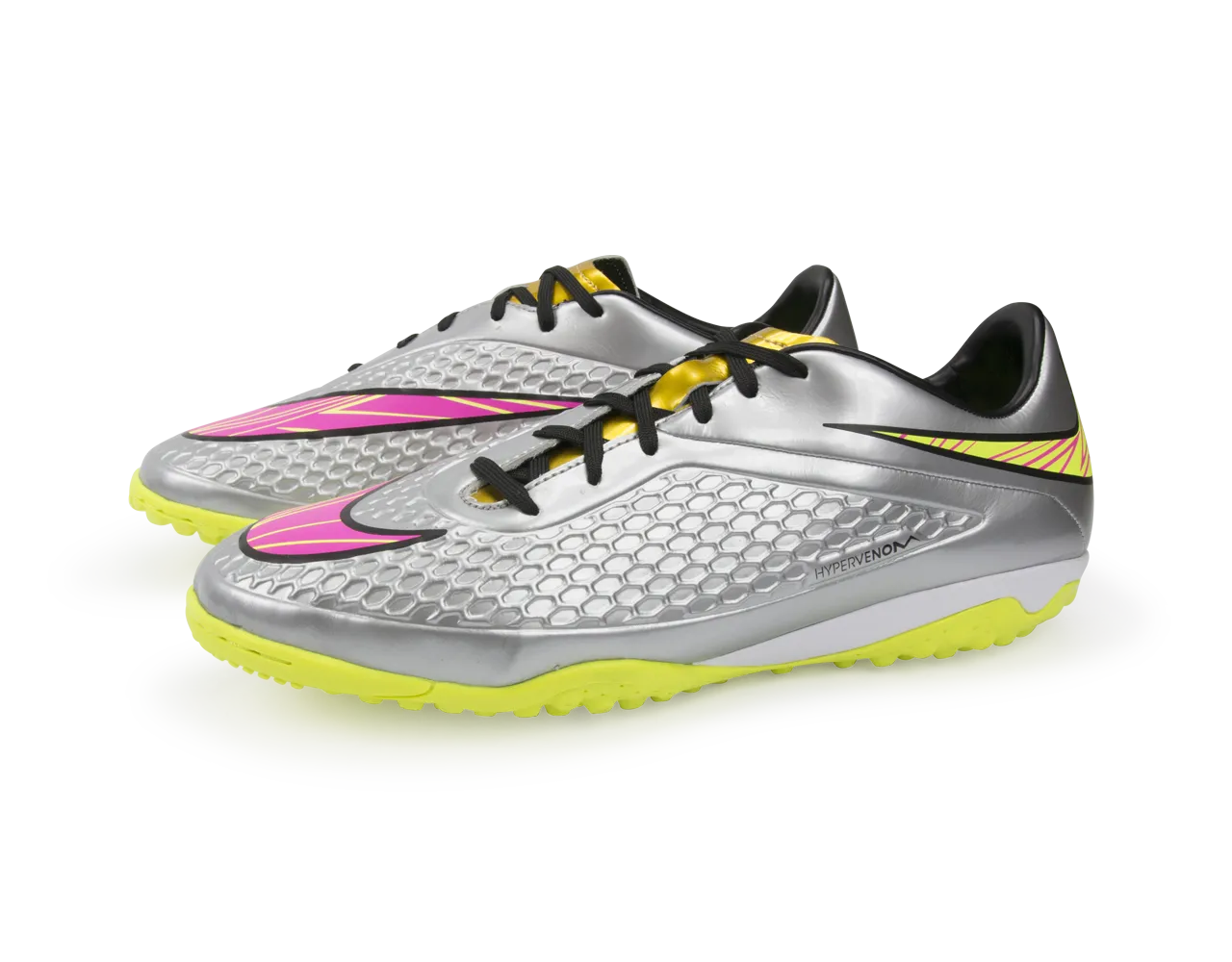 Nike Men's Hypervenom Phelon Turf Soccer Shoes Chrome/Hyper Pink/Metalic Gold