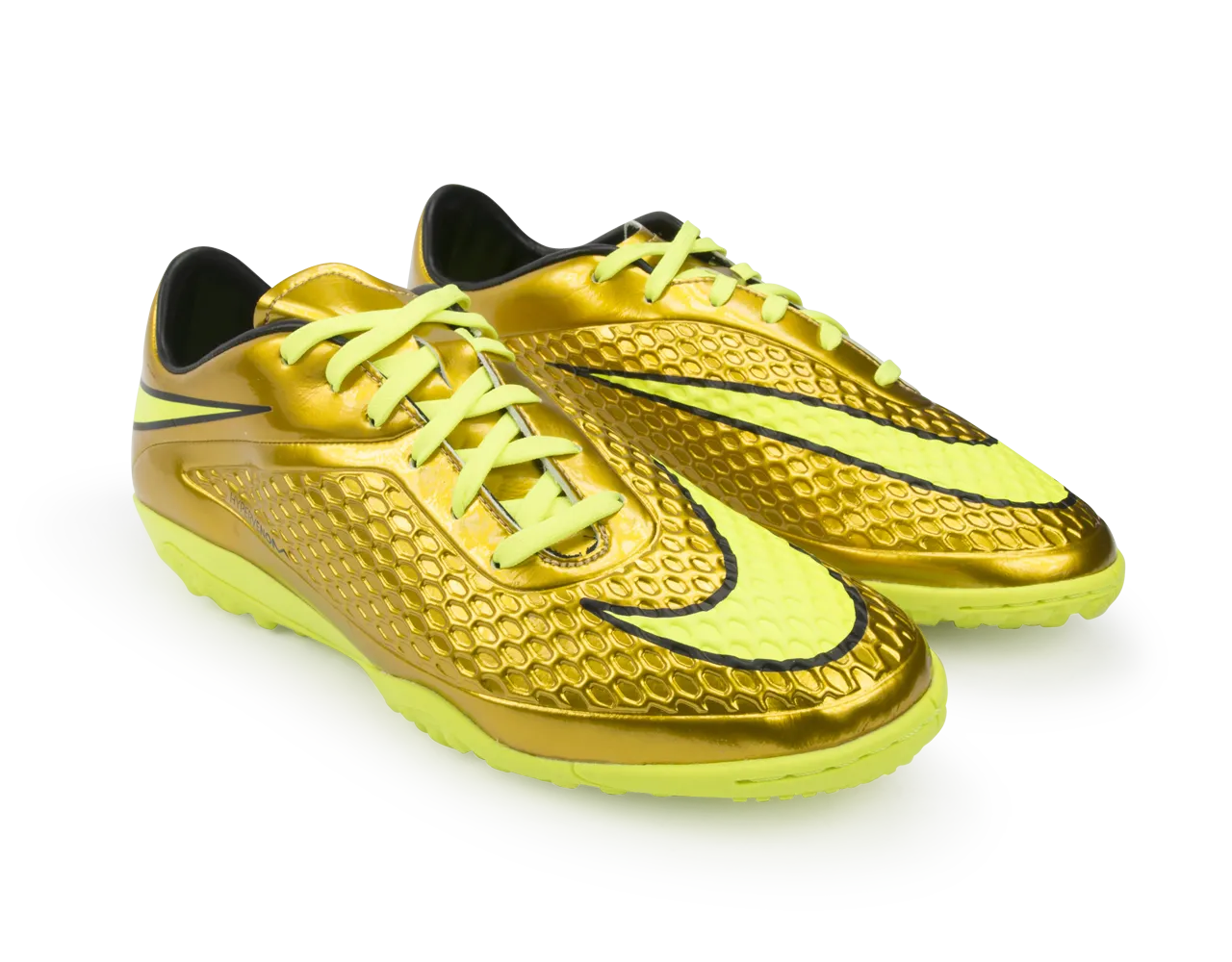 Nike Men's Hypervenom Phelon Turf Soccer Shoes Metallic Gold/Black/Tour Yellow