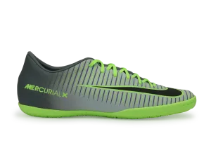 Nike Men's MercurialX Victory VI Indoor Soccer Shoes Pure Platinum/Black/Ghost Green