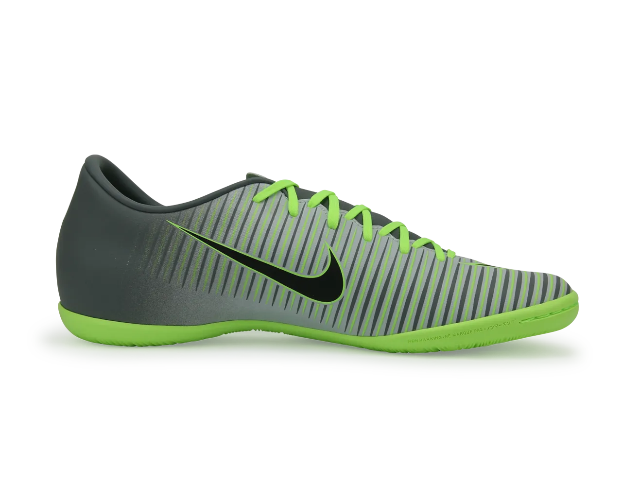 Nike Men's MercurialX Victory VI Indoor Soccer Shoes Pure Platinum/Black/Ghost Green