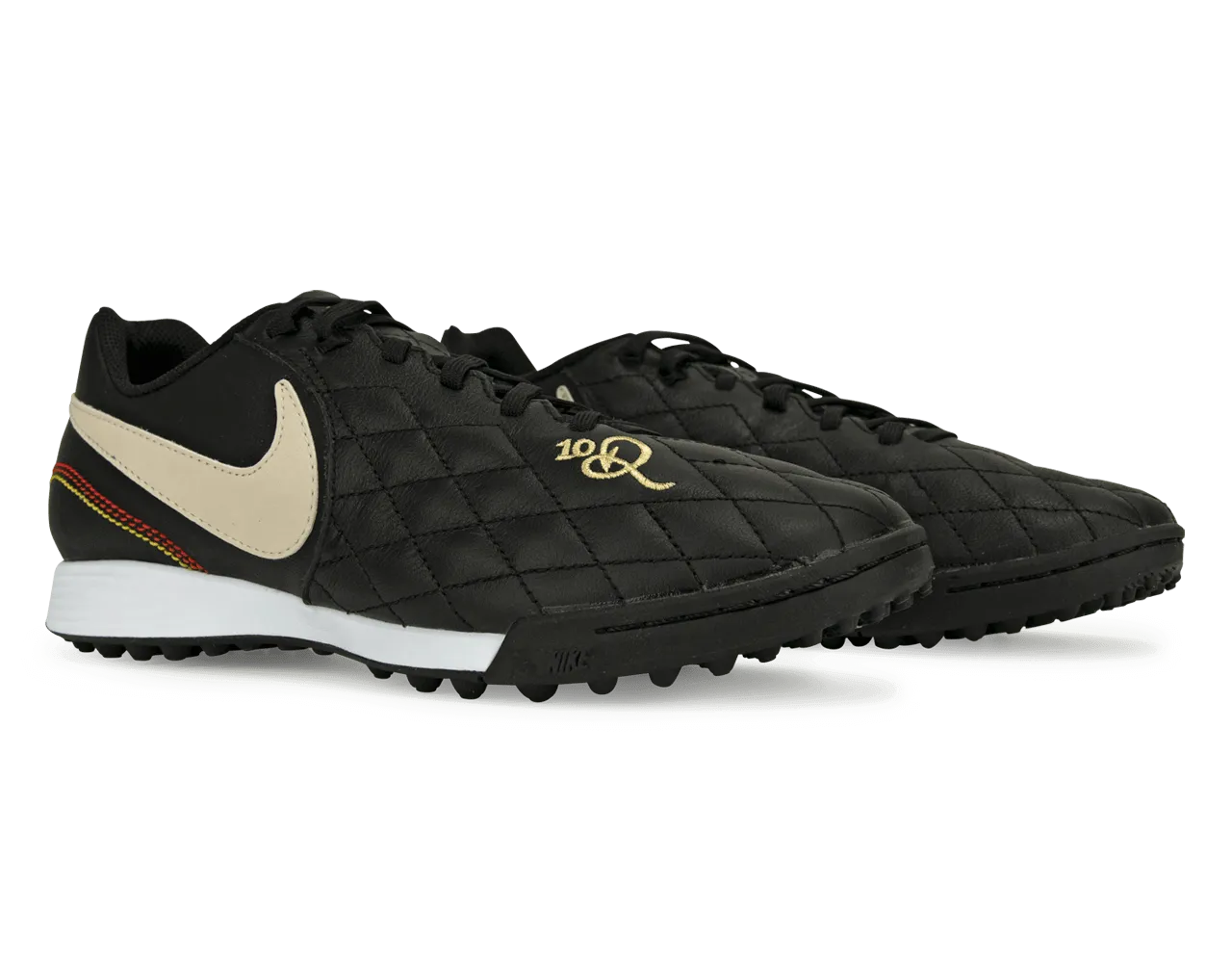 Nike Men's Tiempo Legend 7 Academy 10R Turf Soccer Shoes Black/Lit Orewood Brown/Metallic Gold