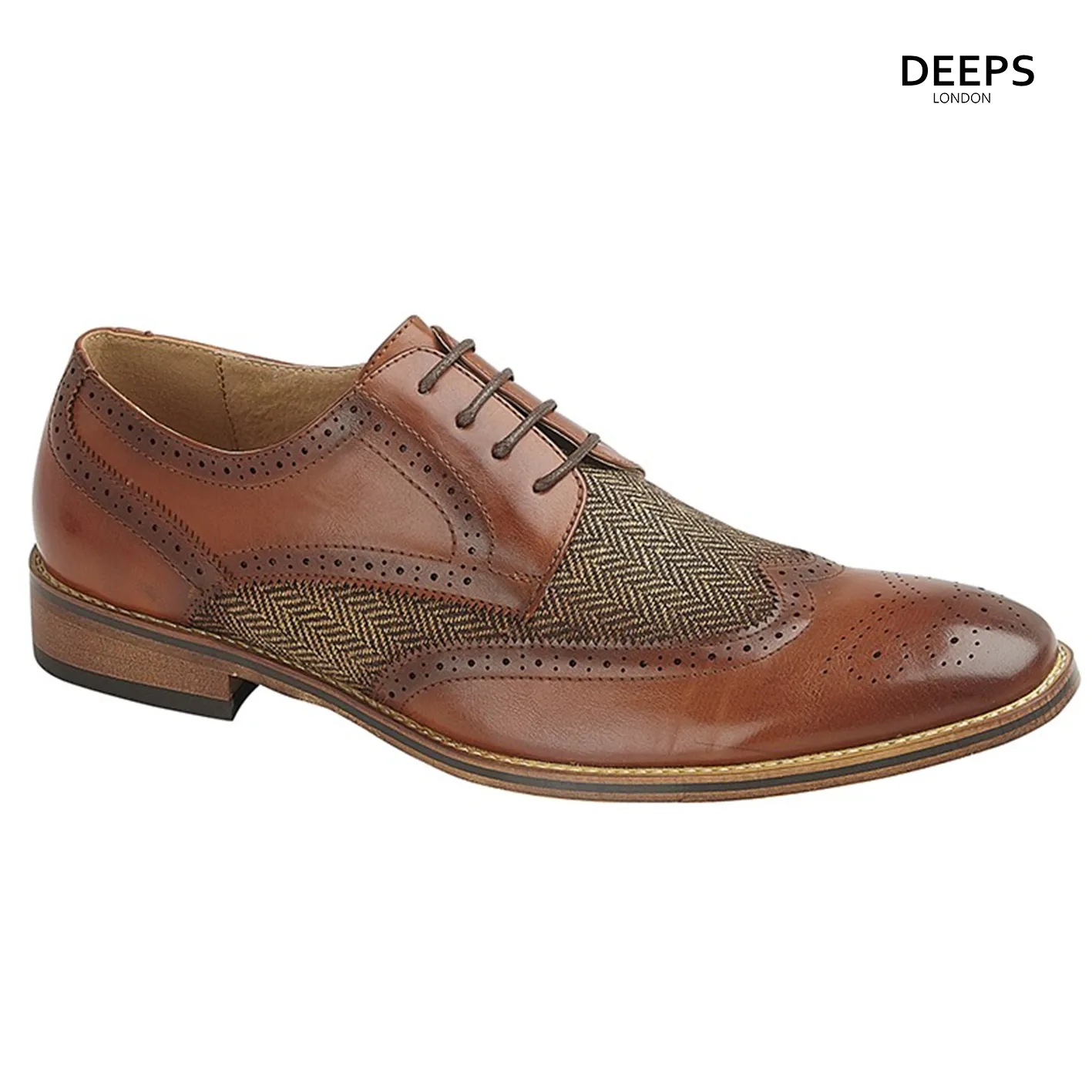 NOAH MEN'S LACE UP SMART CASUAL FORMAL WEDDING DRESS SHOE BROWN