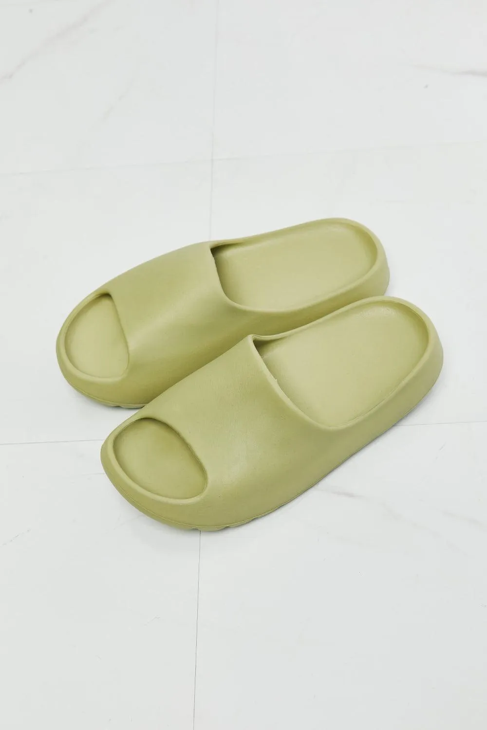 Nook Joi Safe Haven Open Toe Womens Green Slides