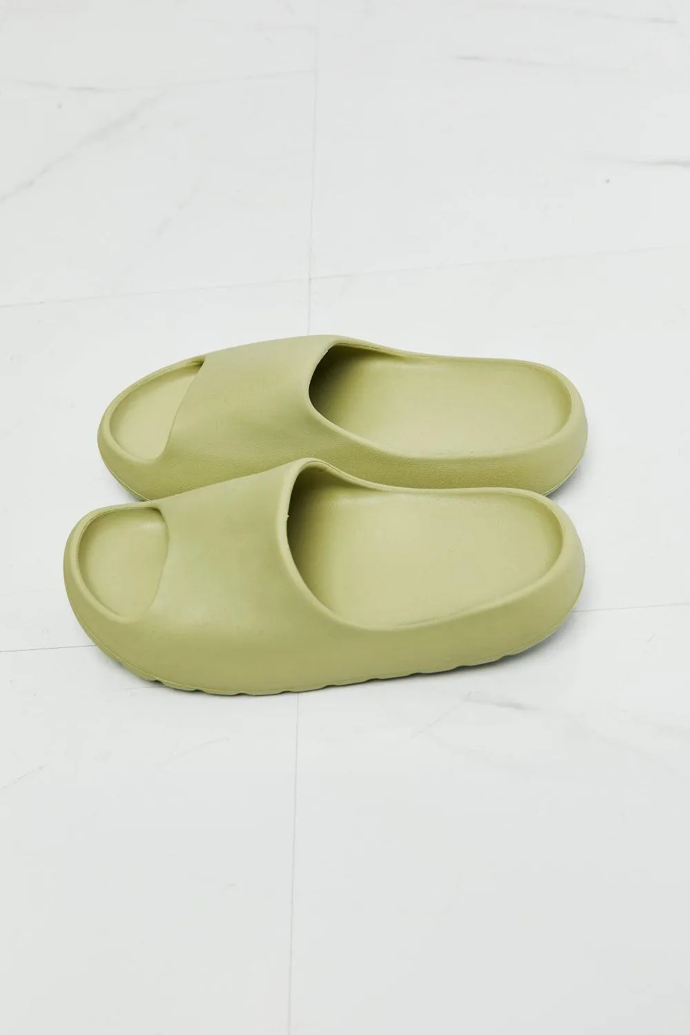 Nook Joi Safe Haven Open Toe Womens Green Slides