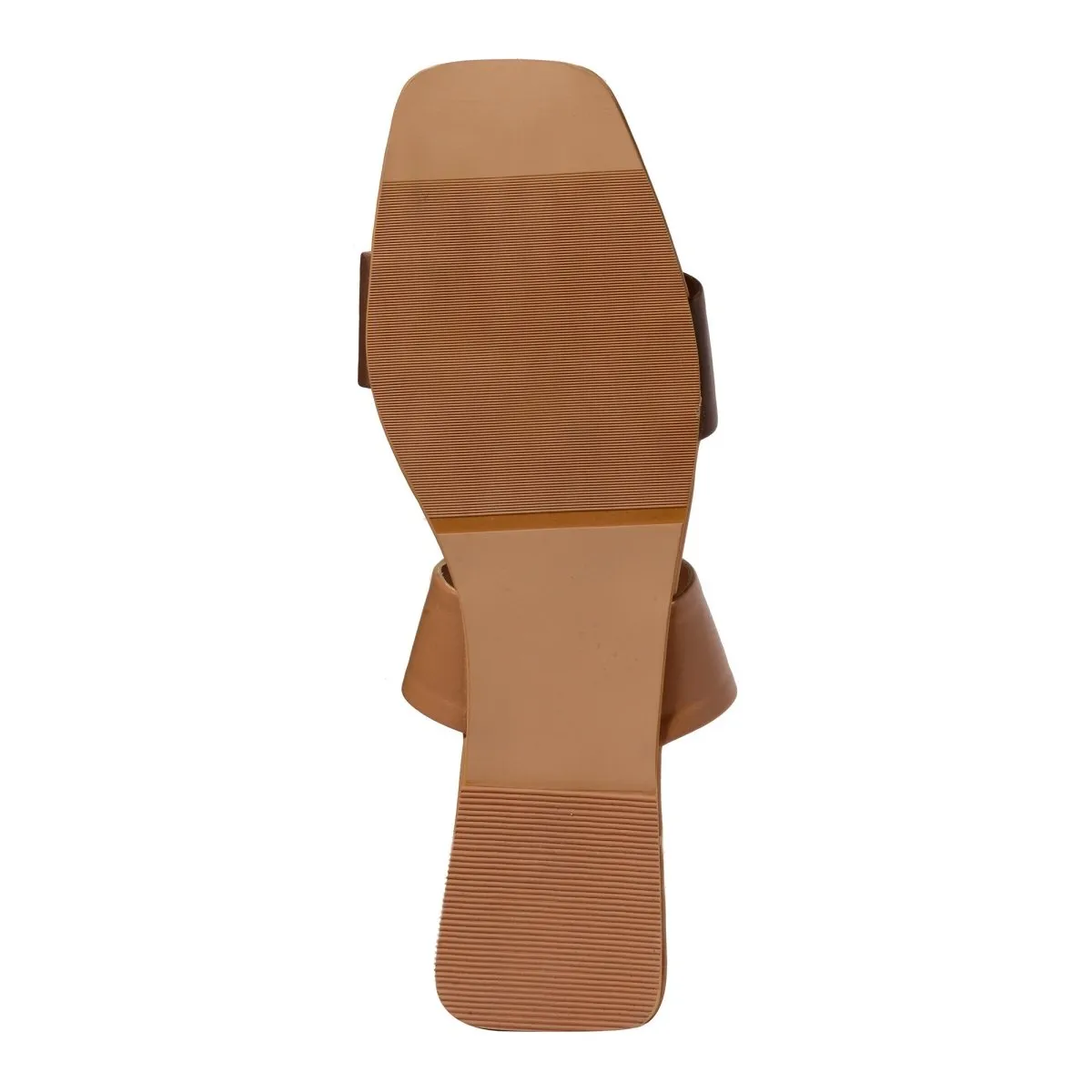 Nude and Brown Double Strap Flats