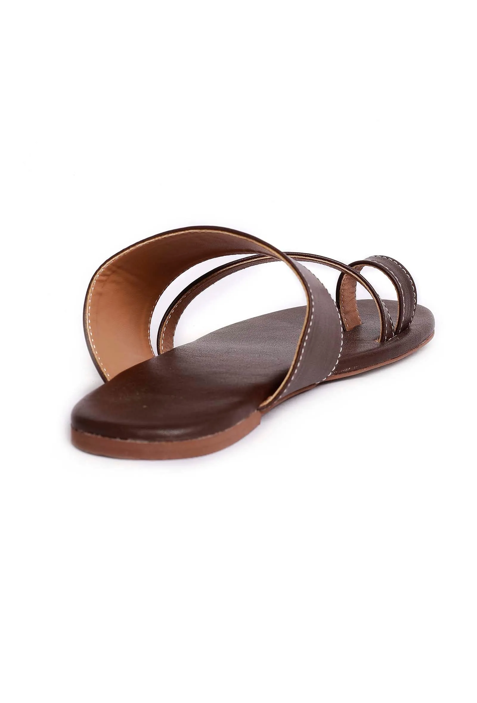 Ombre Brown Cruelty Free Leather Sliders