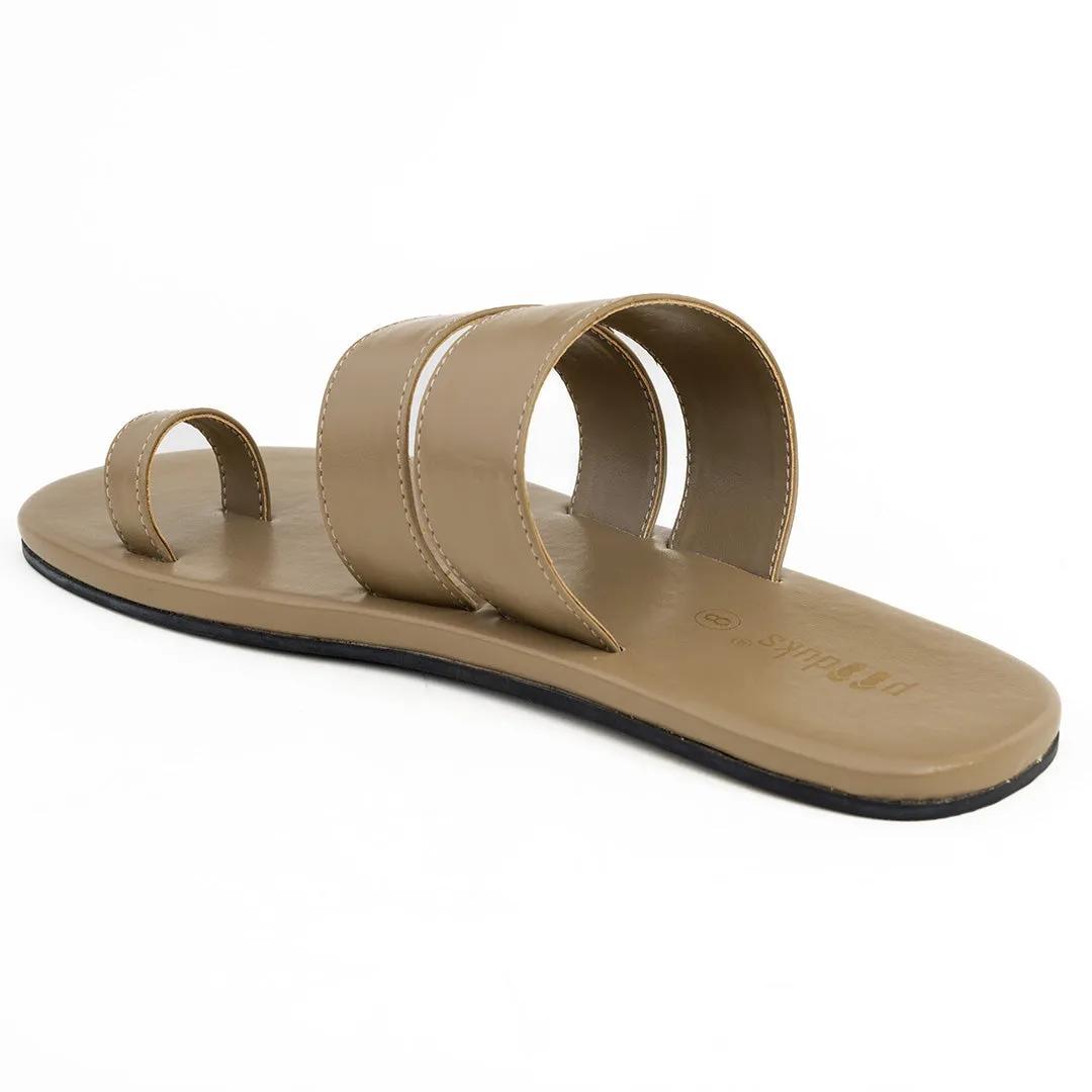 Paaduks Uri Toe-Ring Vegan Leather Slides for Men (Cement)