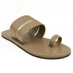 Paaduks Uri Toe-Ring Vegan Leather Slides for Men (Cement)
