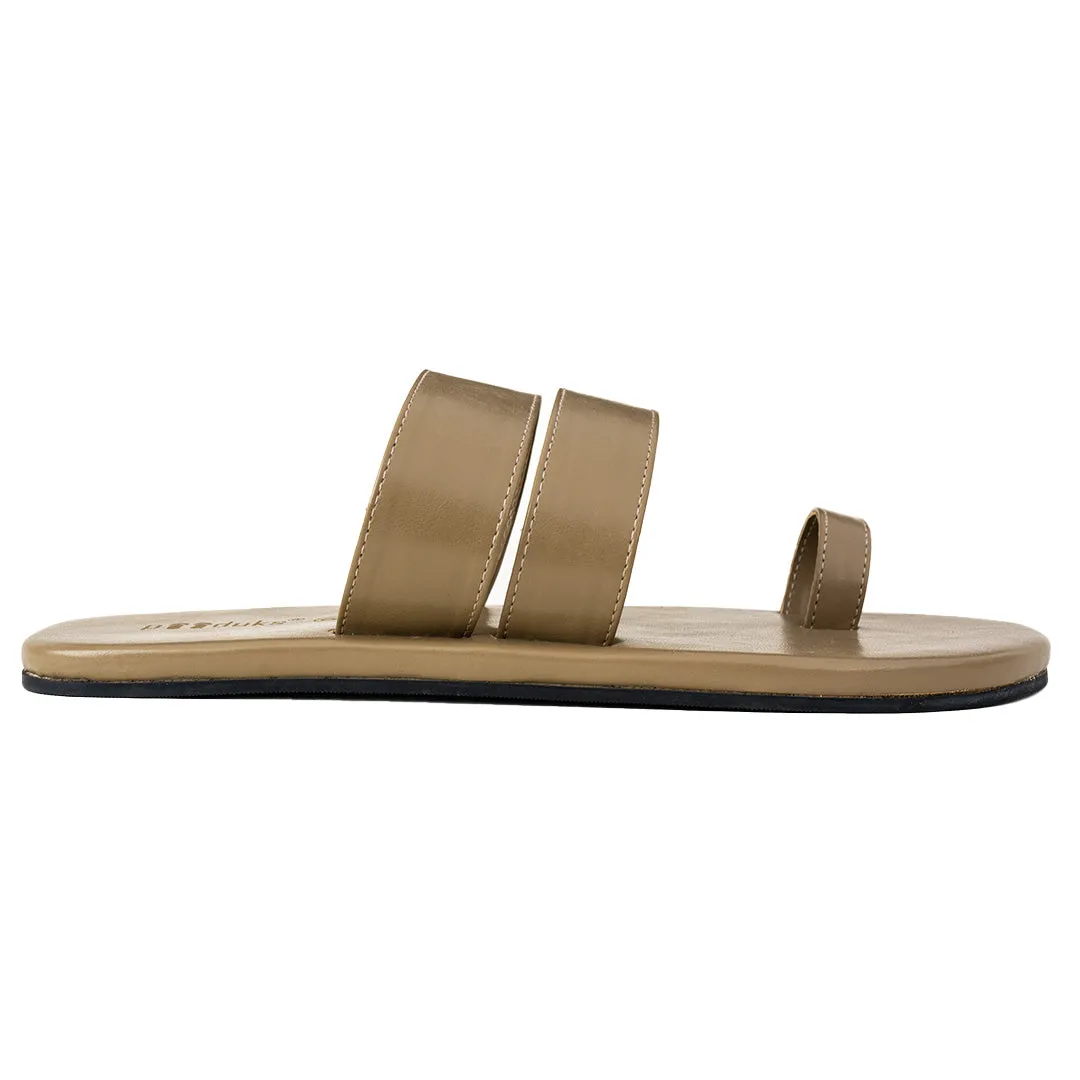 Paaduks Uri Toe-Ring Vegan Leather Slides for Men (Cement)