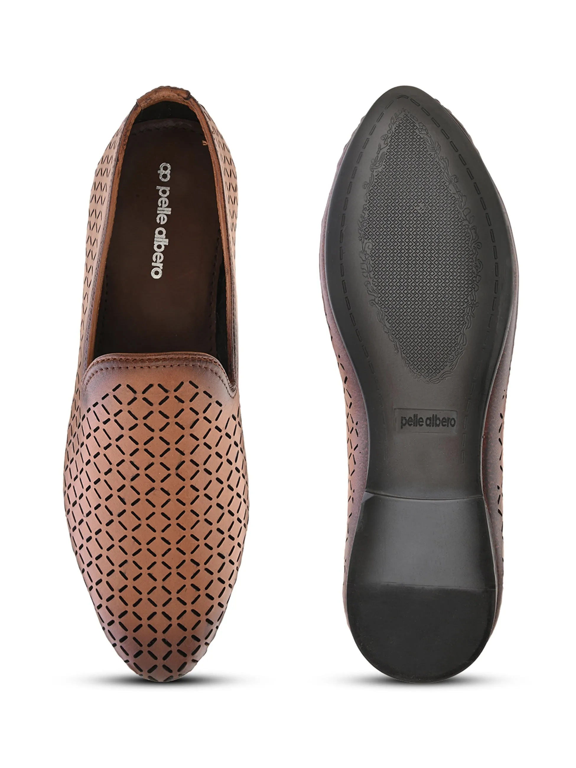 Pelle Albero Male's Tan Leather Casual Jooti