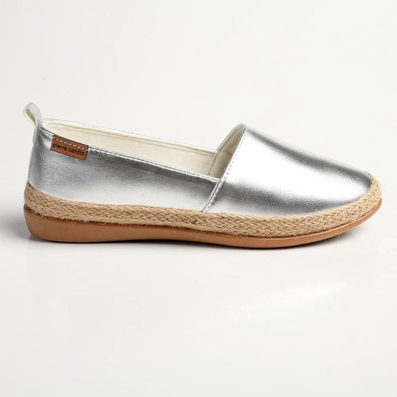 Pierre Cardin St Tropez Espadrille Slip On - Silver
