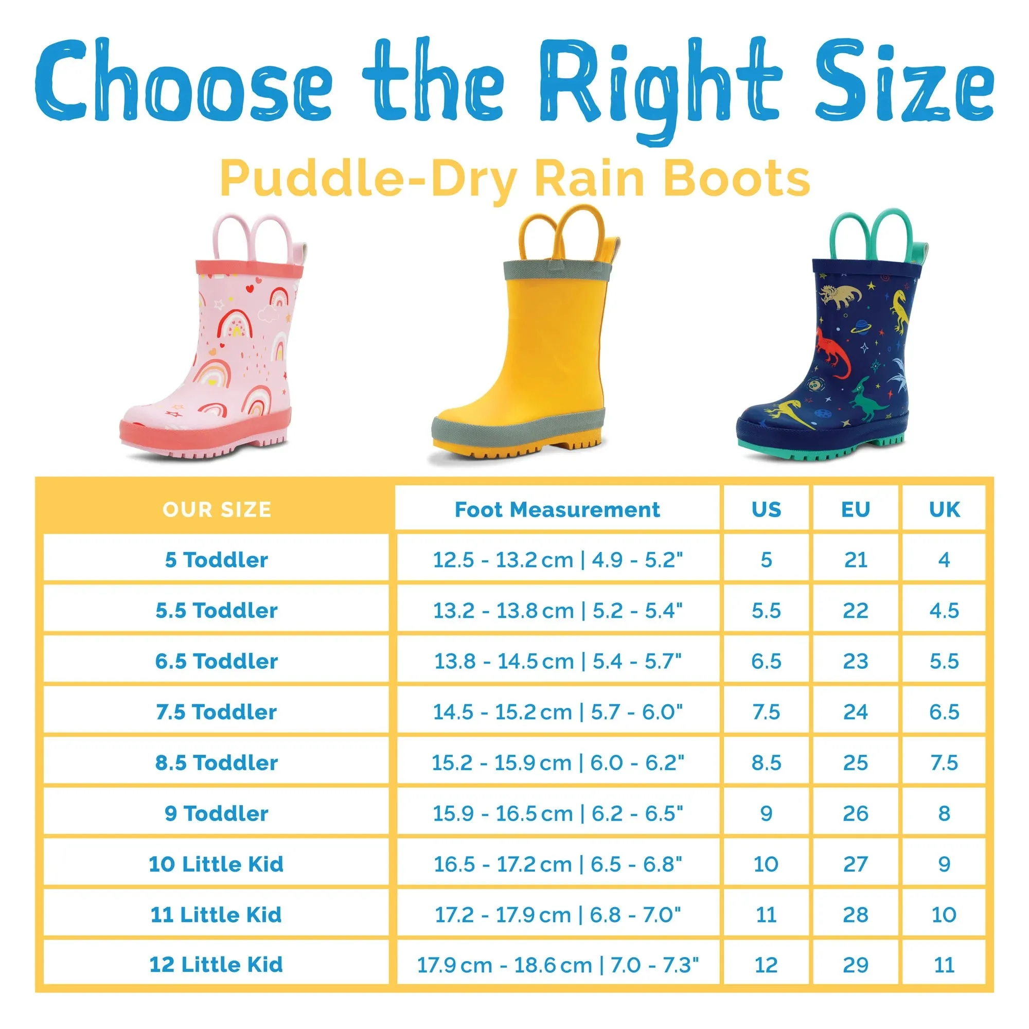 Pink Rainbows Natural Rubber Toddler/Kids Rain Boots