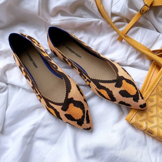 Pointed Toe flats Ladies flat Shoes Comfortable Ballet Knit De Mujer Loafers Autumn Gestante Boat Shoes Soft Bottom Women's Shoe