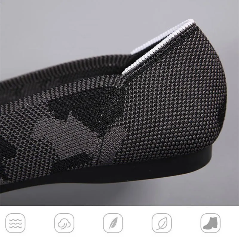 Pointed Toe flats Ladies flat Shoes Comfortable Ballet Knit De Mujer Loafers Autumn Gestante Boat Shoes Soft Bottom Women's Shoe