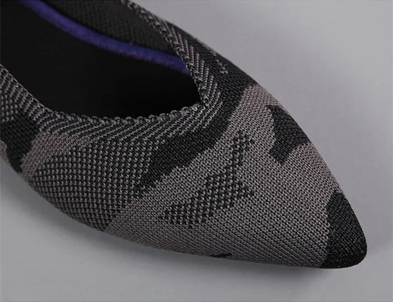 Pointed Toe flats Ladies flat Shoes Comfortable Ballet Knit De Mujer Loafers Autumn Gestante Boat Shoes Soft Bottom Women's Shoe