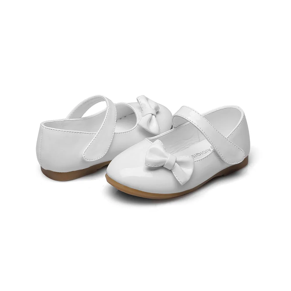 PU Girls Bowtie Hook&Loop Dressy Mary Jane Flats (Toddler/Little Kid/Big Kid)