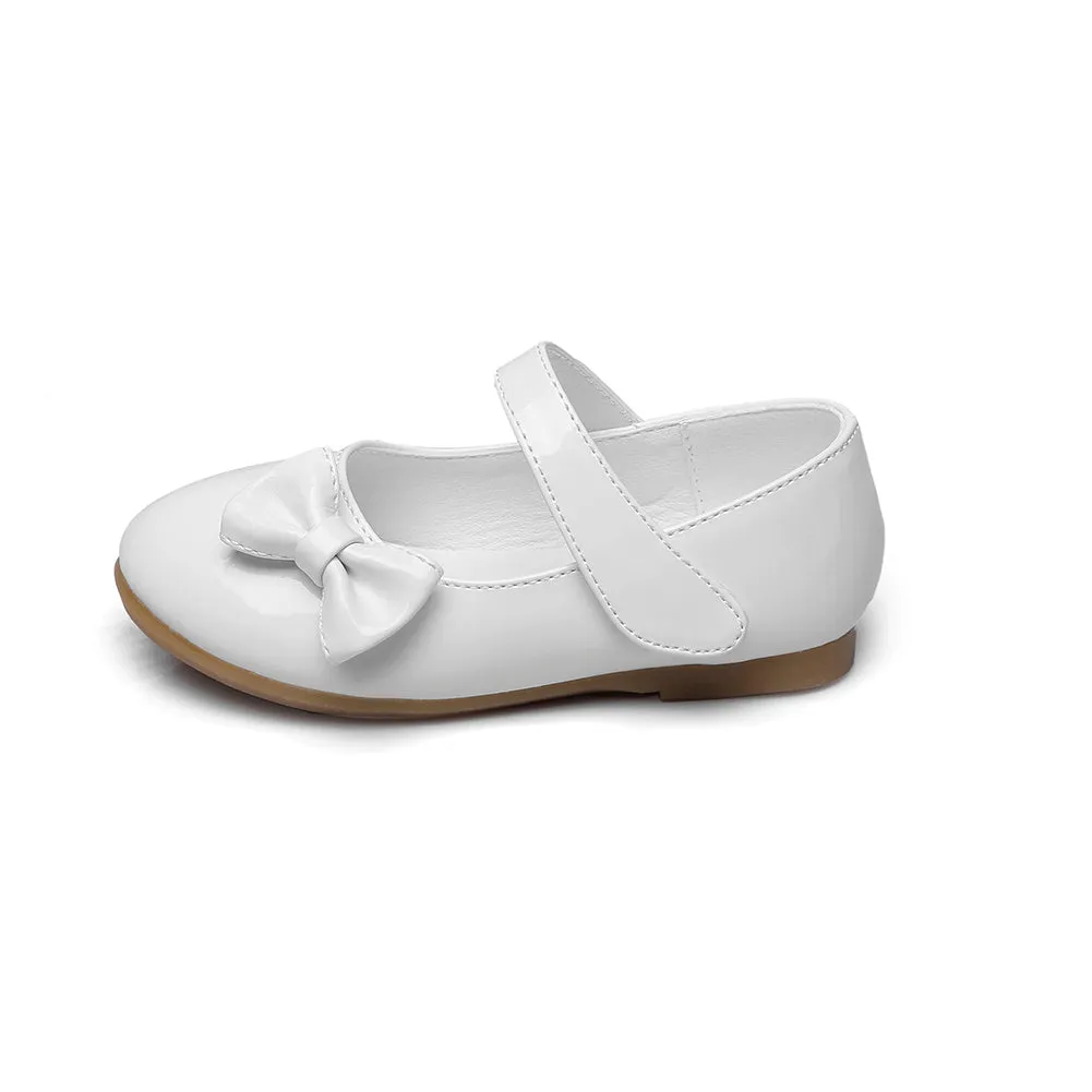 PU Girls Bowtie Hook&Loop Dressy Mary Jane Flats (Toddler/Little Kid/Big Kid)