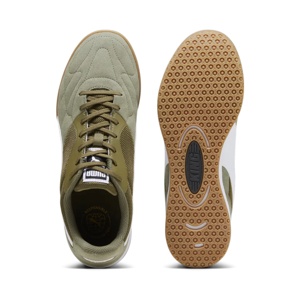 PUMA King Top IT Indoor Shoes Olive Drab/White/Gold