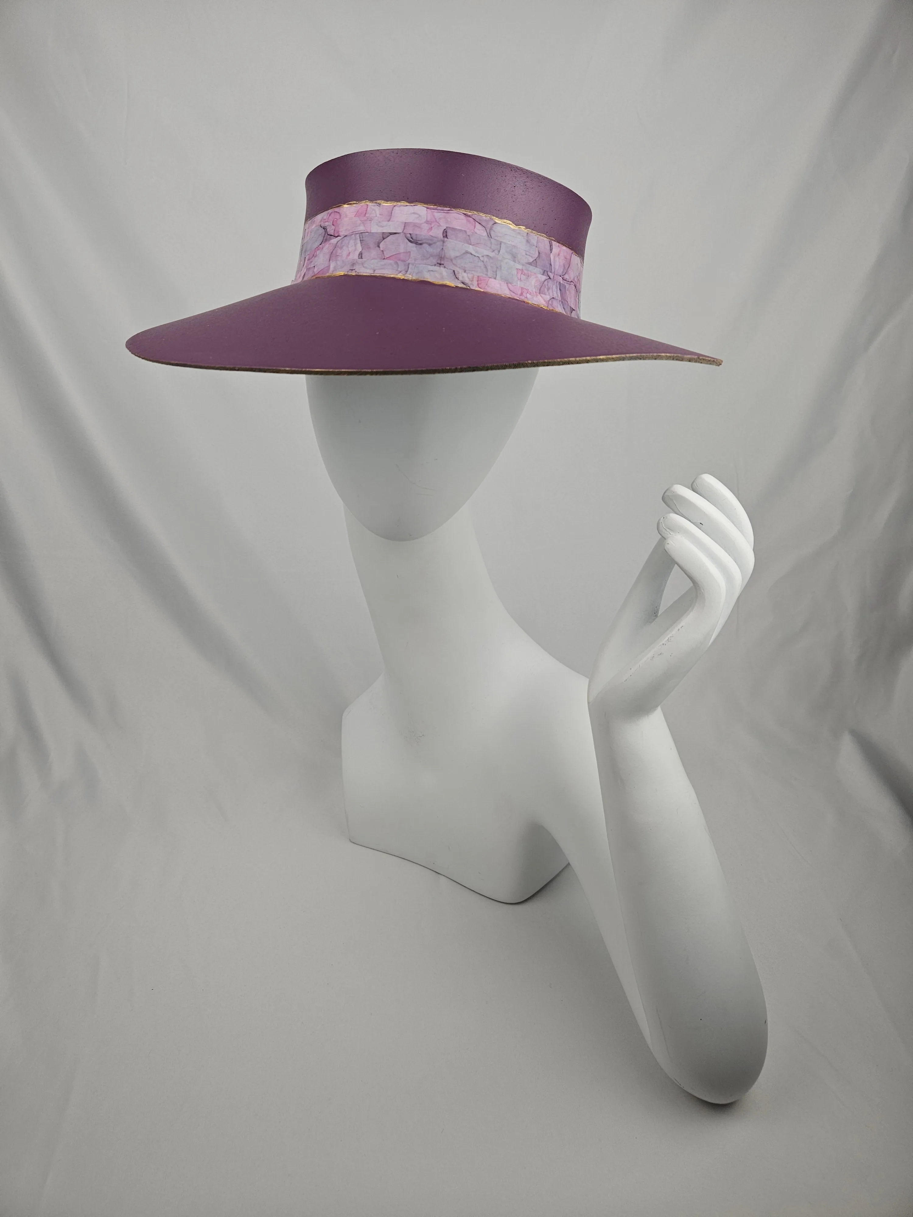 Purple LadyEVA Visor Hat with Marbled Style Band