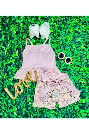 Rain boots & daisies baby pink 2pc set 12373MZ