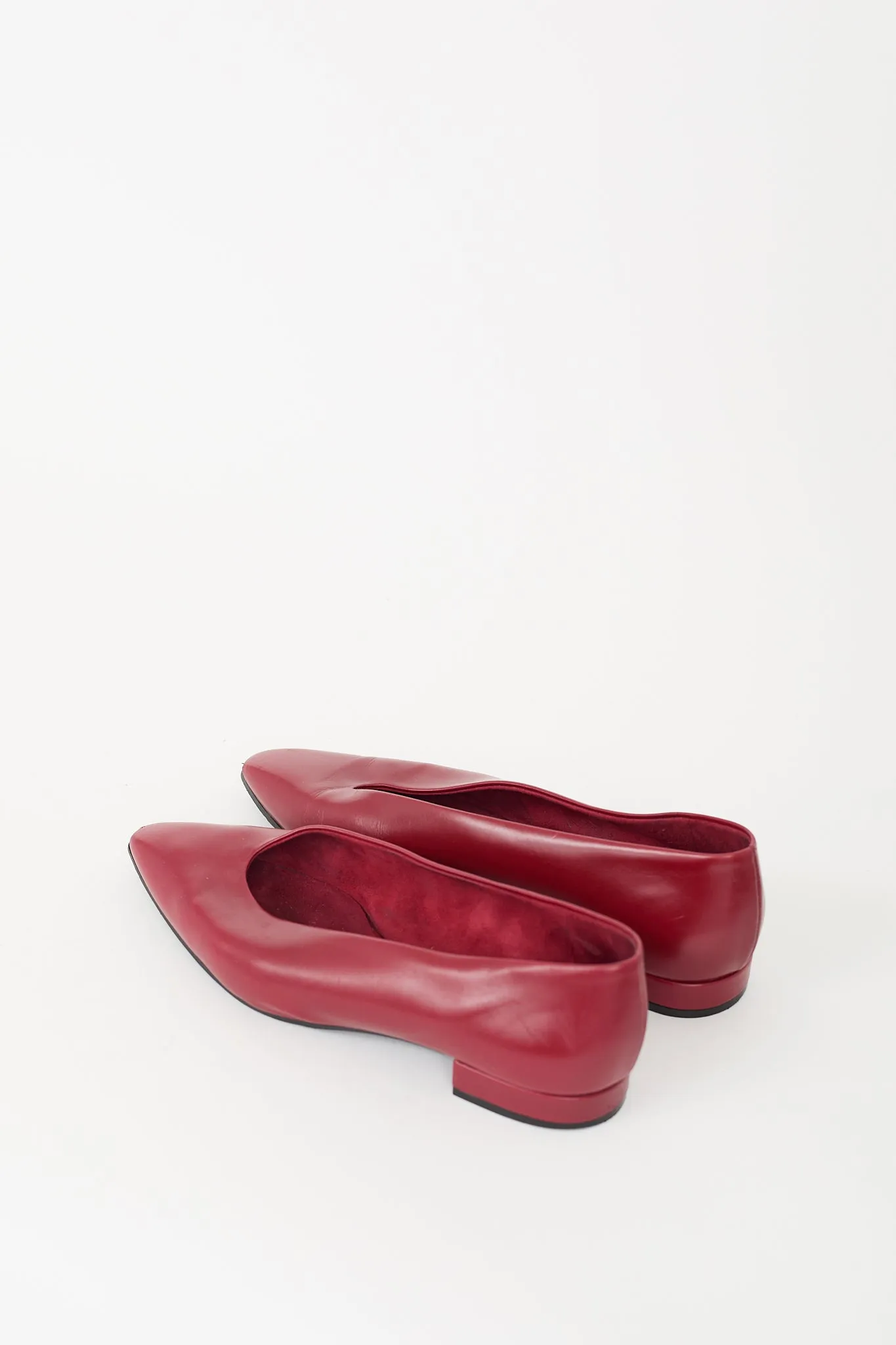 Red Leather Rebecca Ballerina Flat