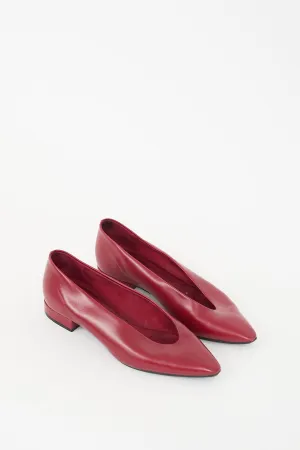 Red Leather Rebecca Ballerina Flat