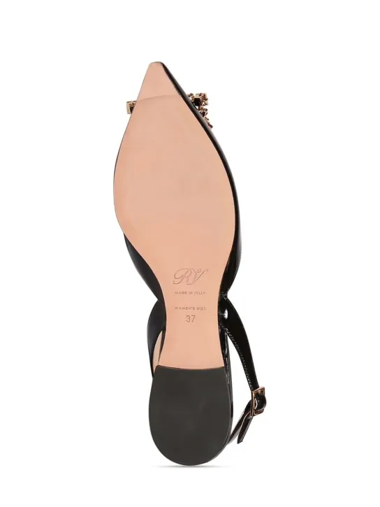 Roger Vivier   5mm Virgule patent leather slingbacks 