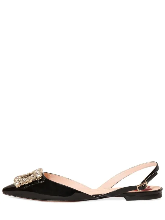 Roger Vivier   5mm Virgule patent leather slingbacks 