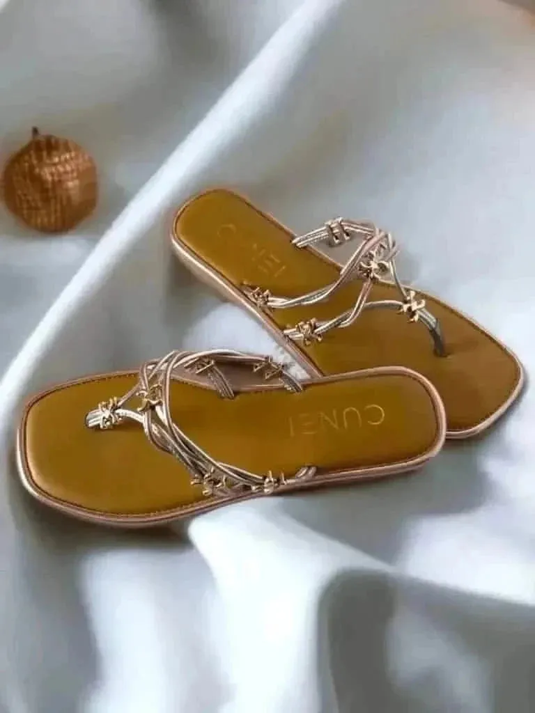 Rose Gold Metallic Flats
