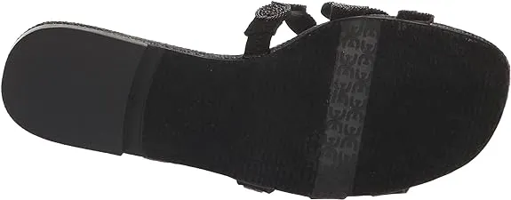 Sam Edelman Bay Black Marche Slide Mule Open-Toe Slip-On Leather Flats Sandals