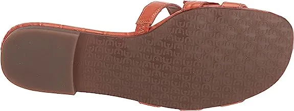 Sam Edelman Bay Sunset Orange Slide Mule Open-Toe Slip-On Leather Flats Sandals