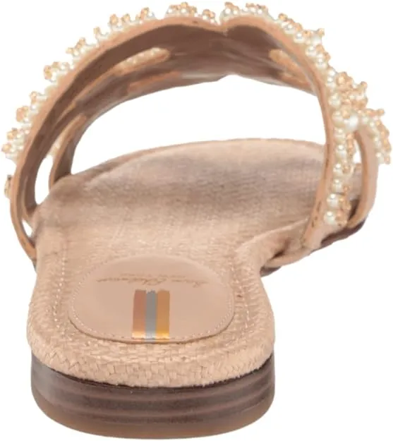 Sam Edelman Bay Warm Tan Slide Mule Open-Toe Slip-On Leather Flats Sandals