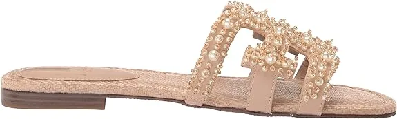 Sam Edelman Bay Warm Tan Slide Mule Open-Toe Slip-On Leather Flats Sandals
