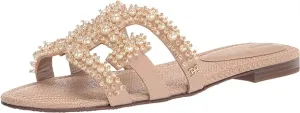 Sam Edelman Bay Warm Tan Slide Mule Open-Toe Slip-On Leather Flats Sandals