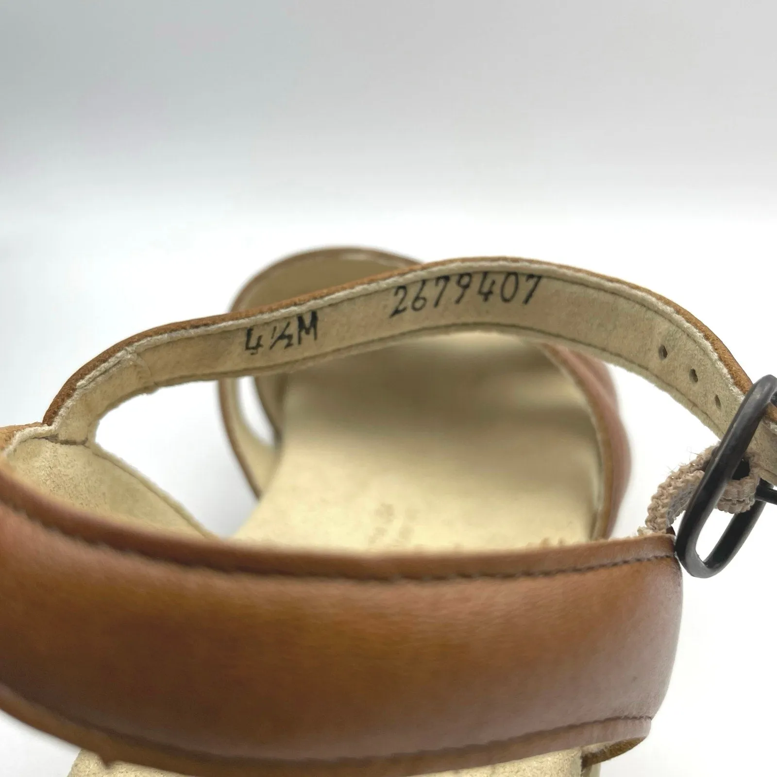 SAS Huarache Adjustable Strap Sandal US 4.5 M EU 34-35 Tan Leather Flats