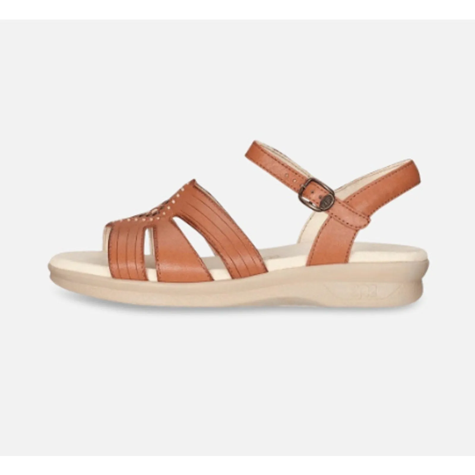 SAS Huarache Adjustable Strap Sandal US 6.5 WW EU 37-38 Tan Leather Flats