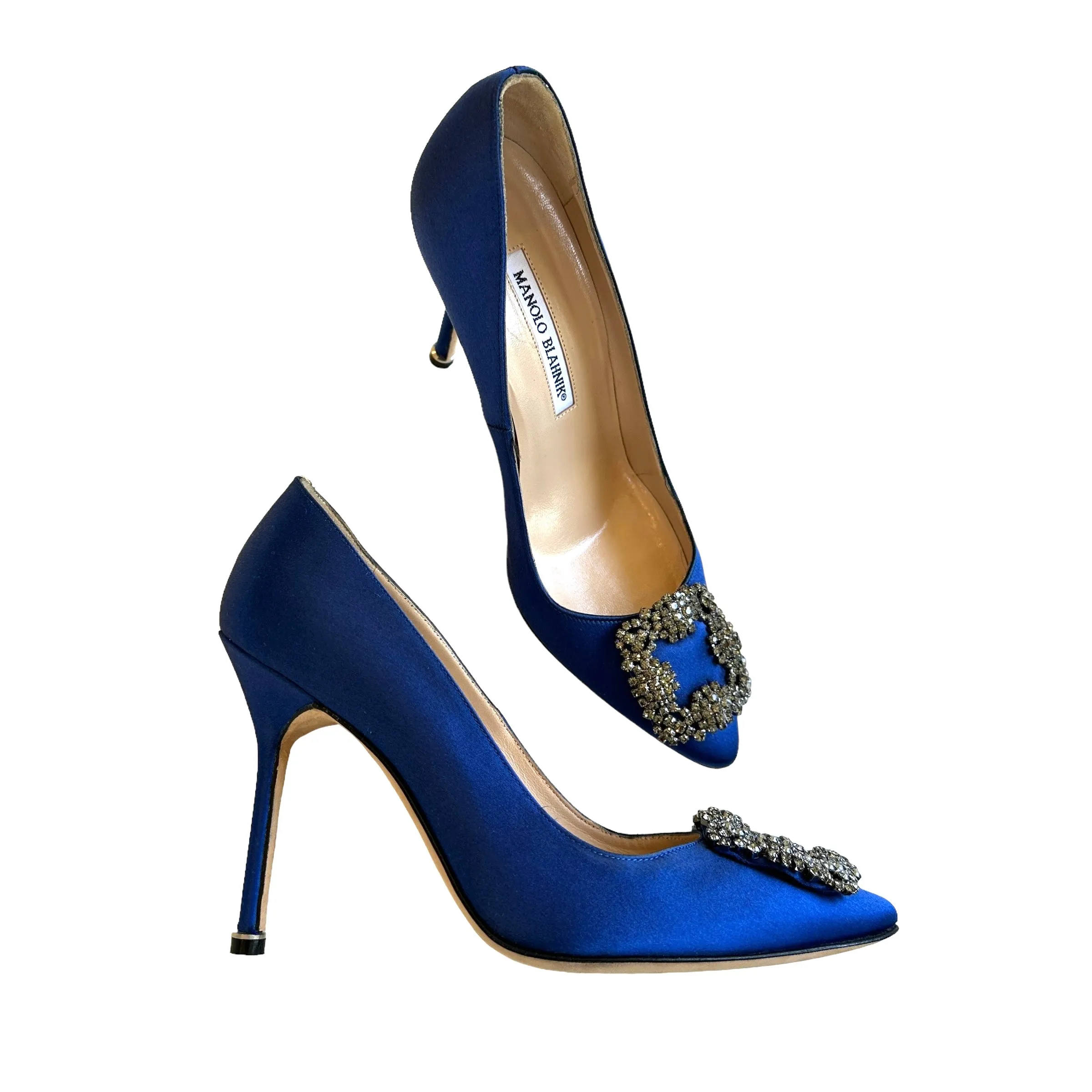 Satin Crystal Embellishments Heels - 8
