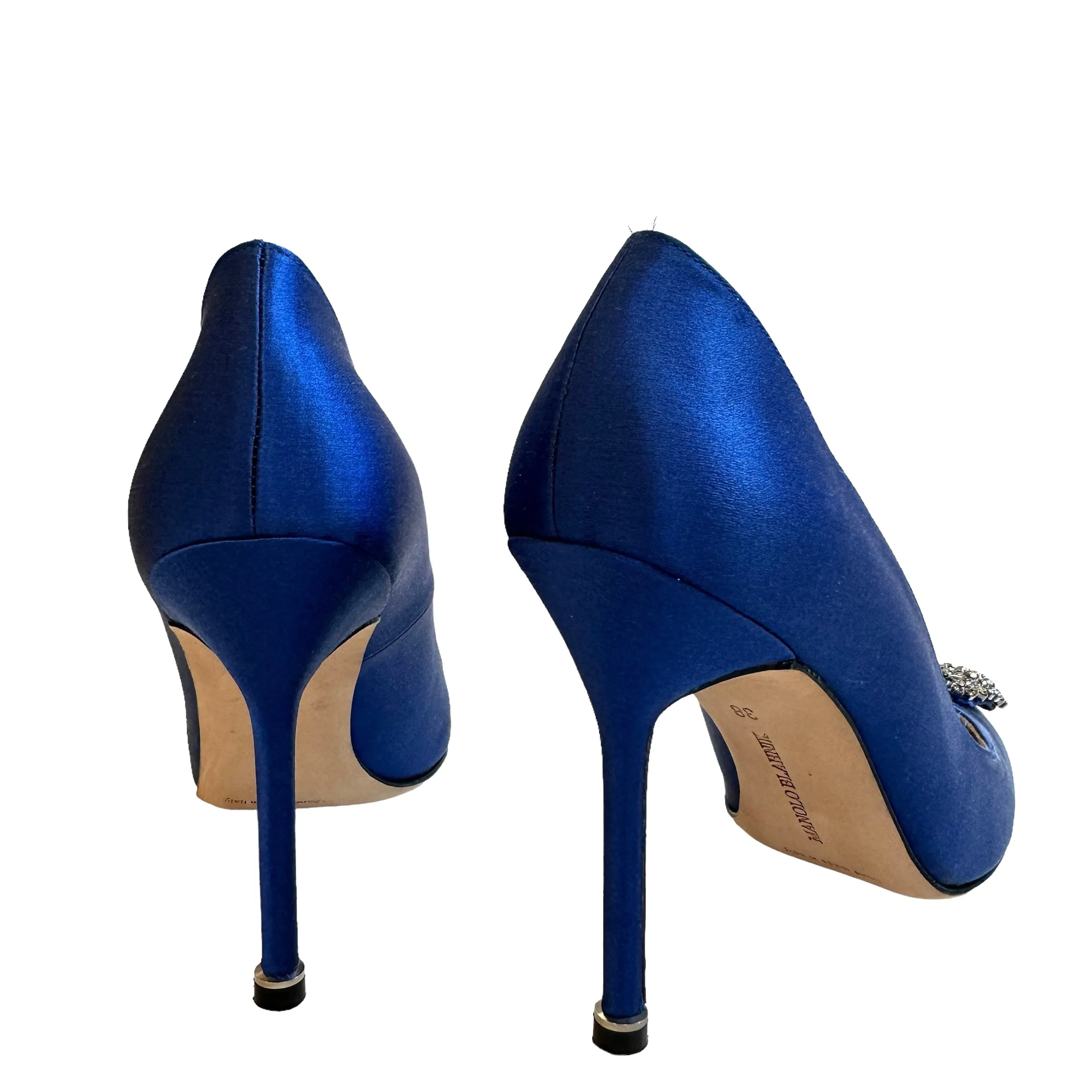 Satin Crystal Embellishments Heels - 8